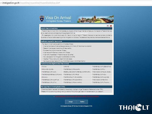 Immigration Bureau Thailand Website