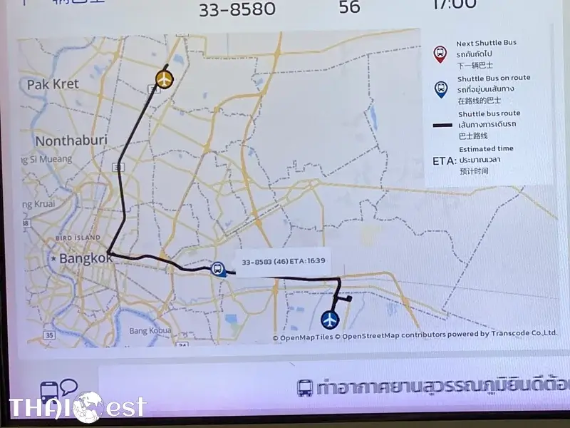 Bangkok Airport Shuttle Bus Route Map