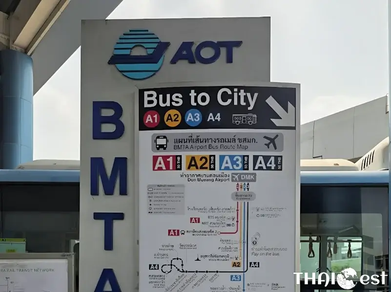 Don Mueang Airport Bus Stop Sign