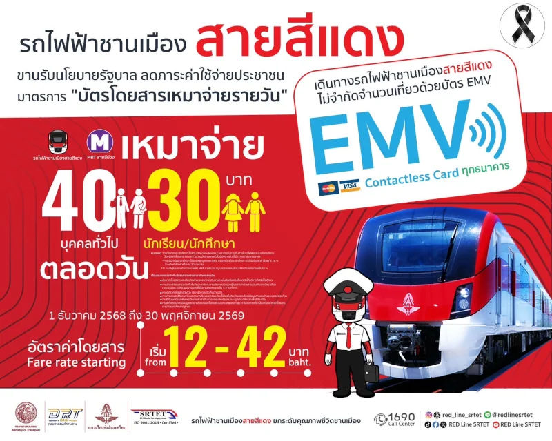 Bangkok SRT Red Line Ticket Price