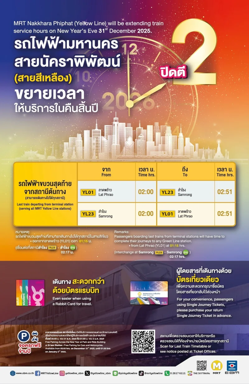 MRT Yellow Line on New Year's Eve MRT Yellow Line on New Year's Eve